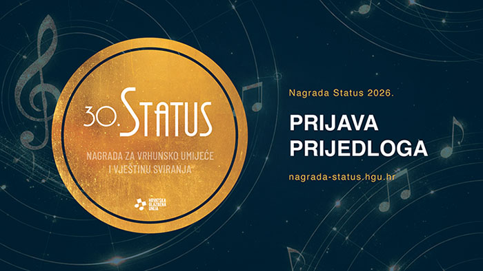 Otvorene prijave za jubilarnu 30. Nagradu Status 2026